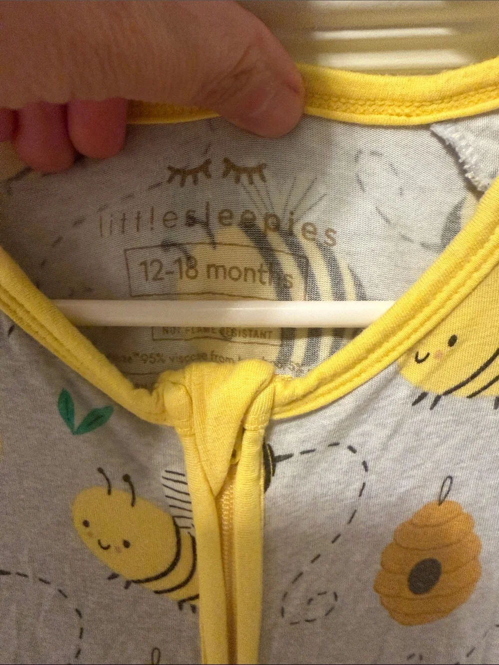 Little Sleepies Yellow Bee Print Footed One-Piece